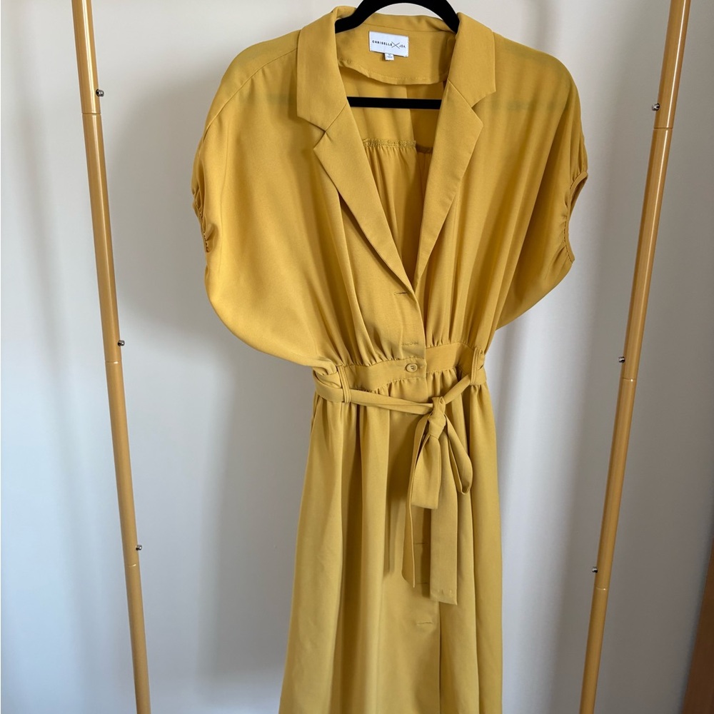 J.O.A. Mustard Long Sleeve Dress